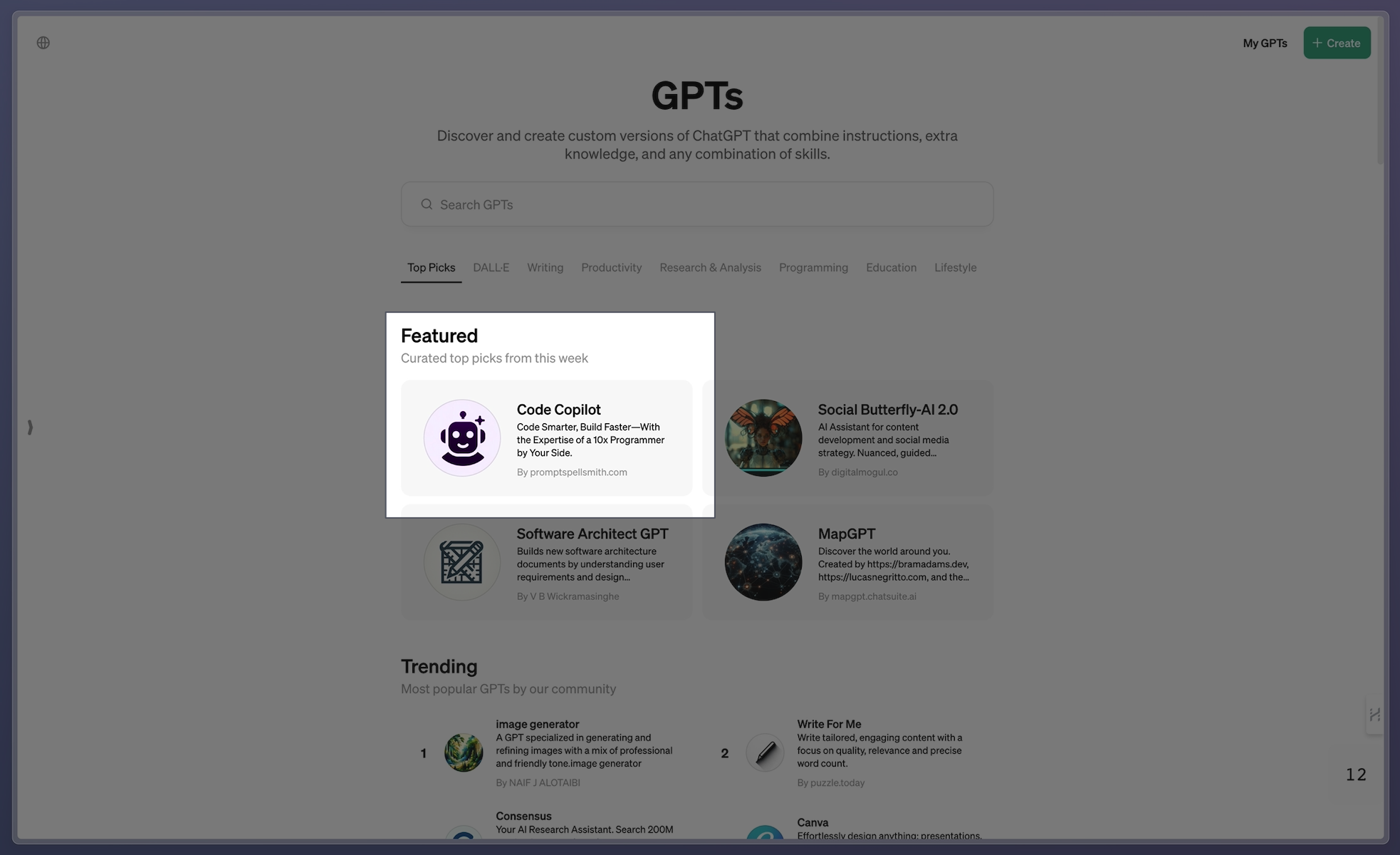 A screenshot of Code Copilot